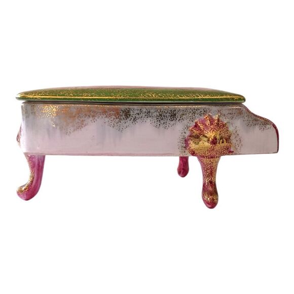 Baby Grand Piano Trinket Dish Box Handpainted ARDALT JAPAN Porcelain Gold Tone. - Picture 13 of 16